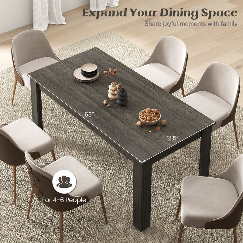 63-Inch Modern Rectangular Dining Table &ndash; Sleek Kitchen Table for Contemporary Spaces