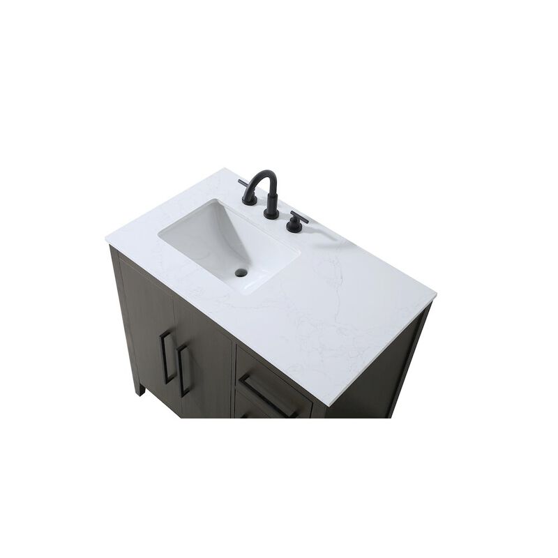 Elegant Kitchen and Bath 36 Inch Single Bathroom Vanity In Mocha Brown