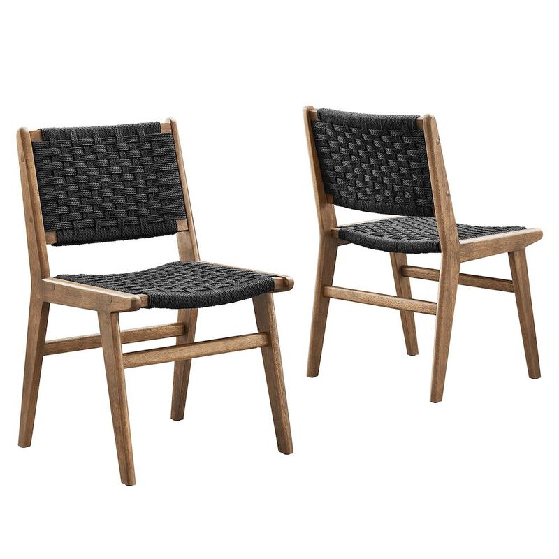 Saoirse Woven Rope Wood Dining Side Chair Set of 2 image number 0