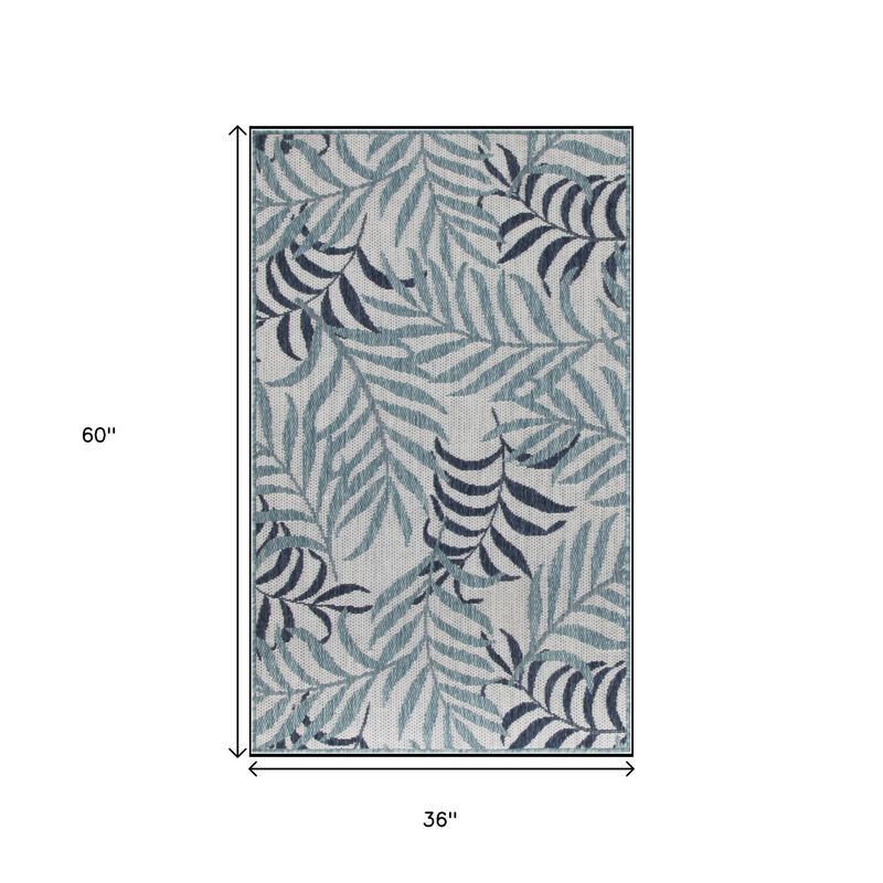 HomeRoots Palm Leaf Indoor Outdoor Area Rug image number 2