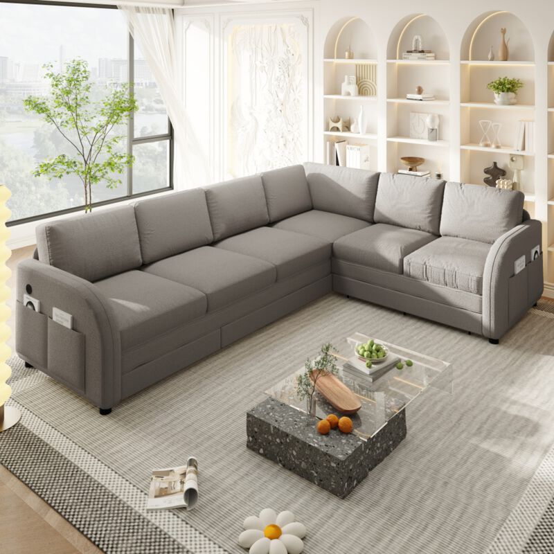 Fumris U Shaped Modular Sectional Sofa image number 7