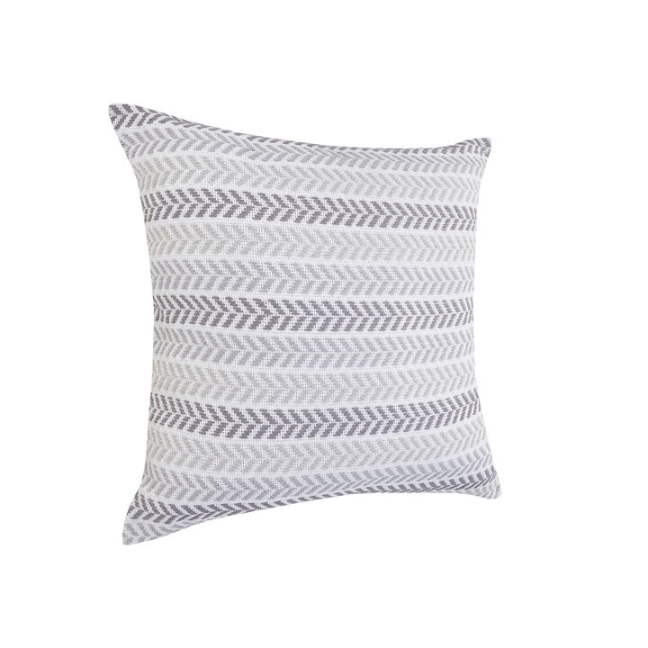 Textured Chevron Cotton Zippered Pillow &ndash; Decorative Accent Cushion for Living Room or Bedroom