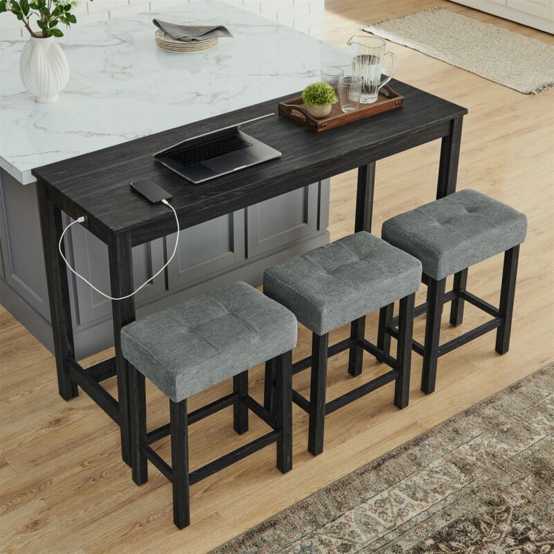 Peldze 4‑Piece Industrial Bar Table Set image number 8