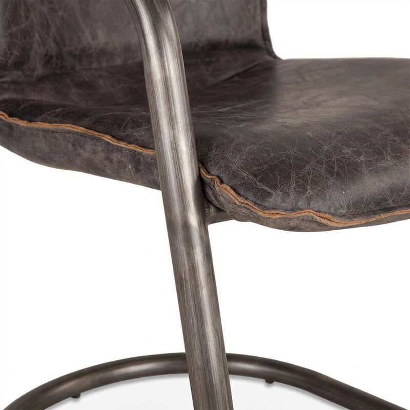 Starlight Canyon Home Leather Upholstered Dining Chair, Distressed Accent Chair for Dining Room,Black image number 6