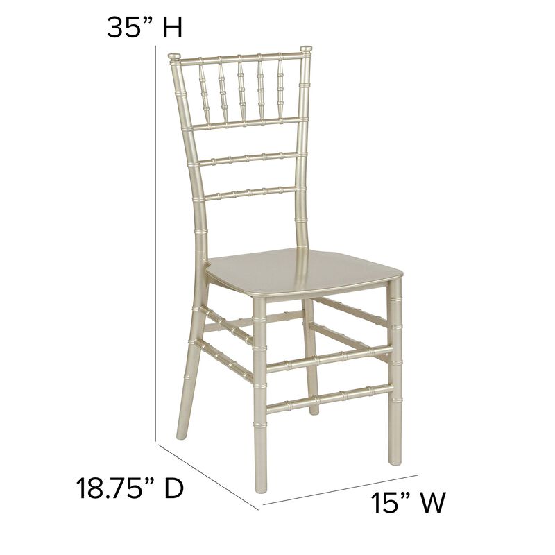 Flash Furniture HERCULES Series Champagne Resin Stacking Chiavari Chair