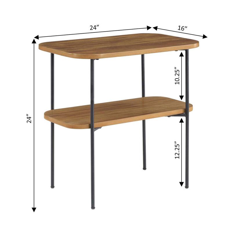 Convenience Concepts Lunar Chairside End Table with Shelf