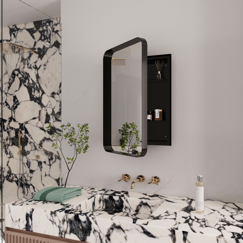 ELEMENT ACE Recessed Medicine Cabinet with Adjustable Shelves and Mirror image number 5