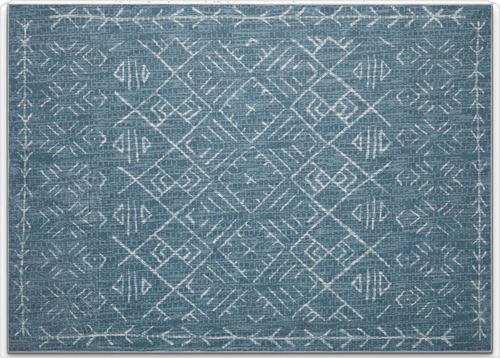 HomeRoots Abstract Geometric Distressed Washable Area Rug
