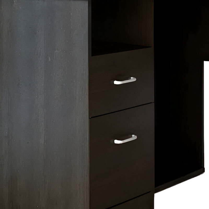 L-Shaped Computer Desk with Two Drawers for Home Office and Study