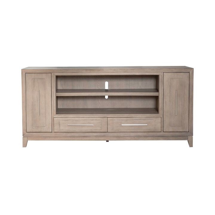 Liberty Furniture Brentwood 80 Inch TV Console for Living Room  - Sandstone Oak