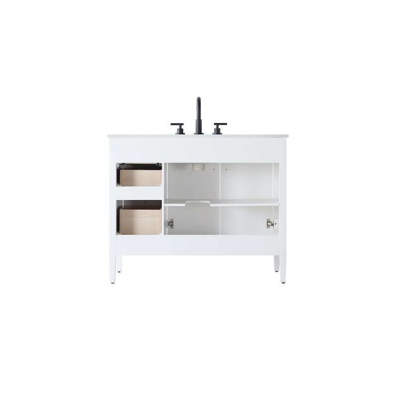 Elegant Kitchen and Bath 42 inch Single Bathroom Vanity in White
