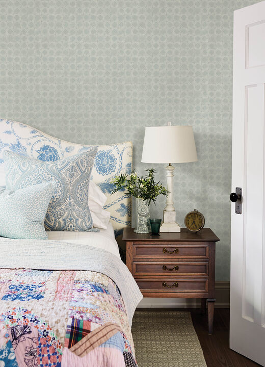 Button Block Aqua Geometric Wallpaper