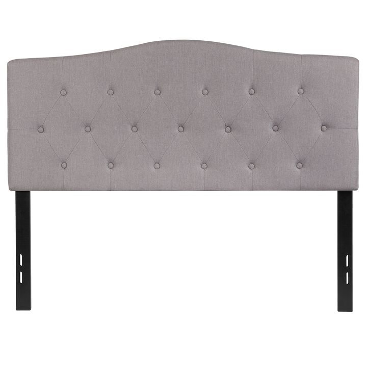Flash Furniture Cambridge Tufted Upholstered Full Size Headboard in Light Gray Fabric