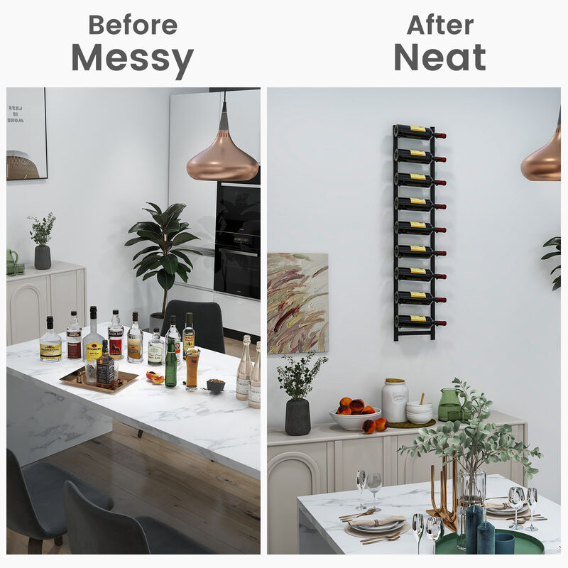 Rust proof Wall Mounted Wine Rack for 6/9/12 Bottles