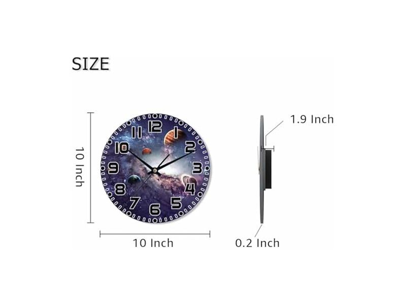 Galaxy Sun Earth Mars Wall Clock 10 Inch Silent Non Ticking Battery Operated image number 1