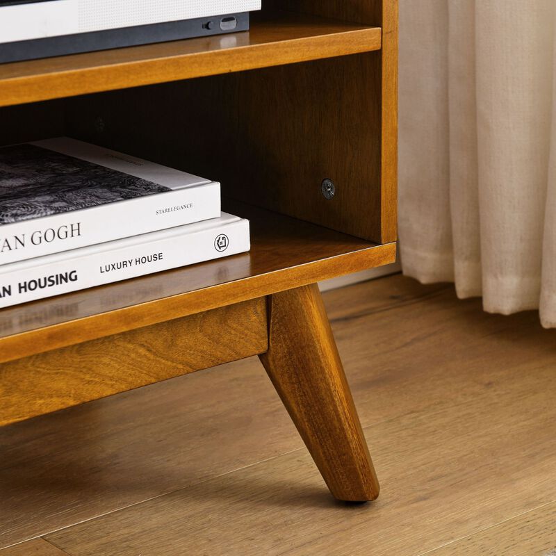 Streamdale Modern Rattan TV Stand for 65 Inch TV image number 4