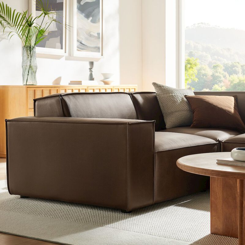 Restore 3-Piece Vegan Leather Modular L-Shaped Sectional Sofa image number 9
