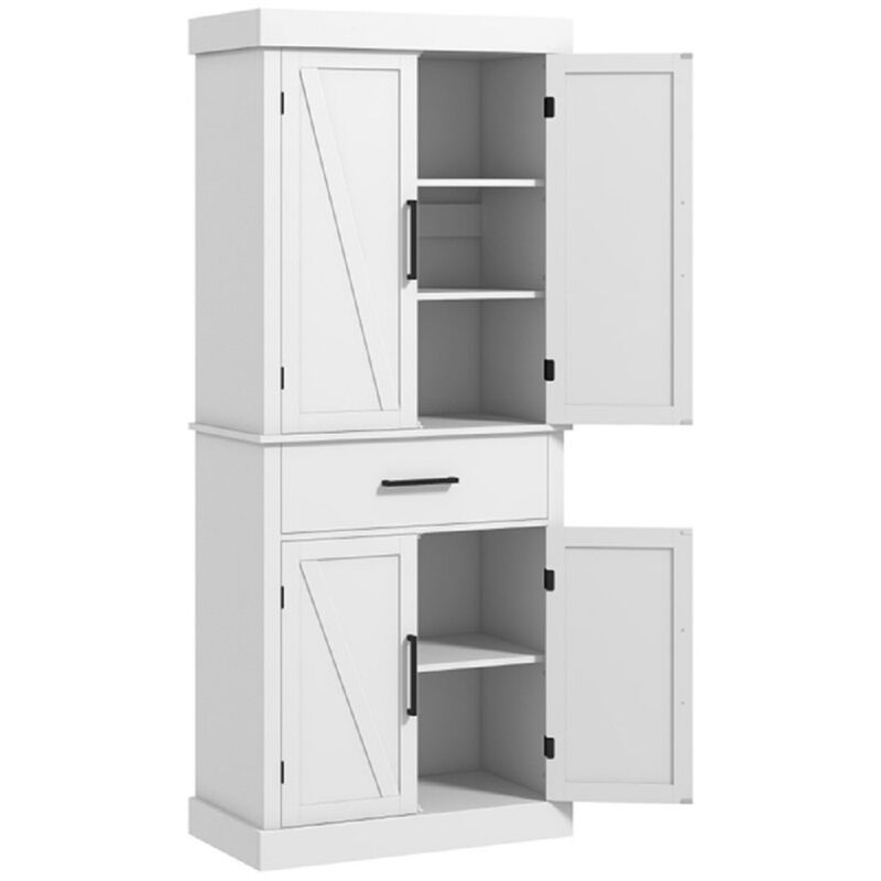 Kitchen Cart with Storage, Rolling Sideboard Cabinet with Shelves & Drawers