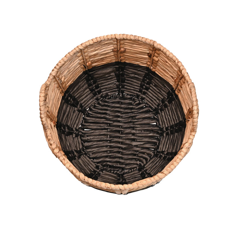 Laurel 19.49" Bohemian Handwoven Abaca Hamper Basket with Handles