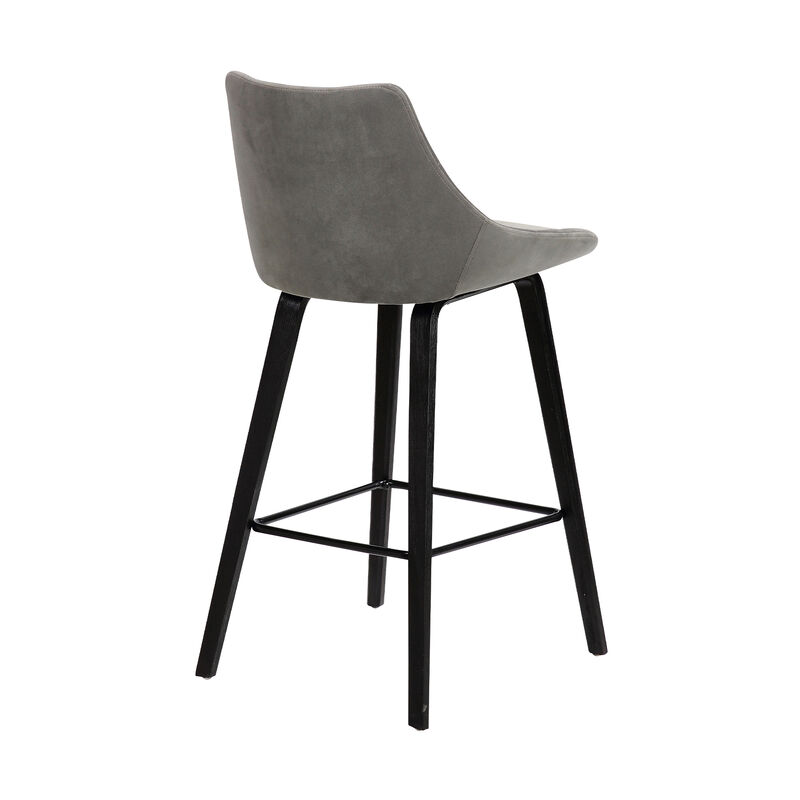 Dani  Brown Faux Leather Barstool in Walnut Glazed Finish