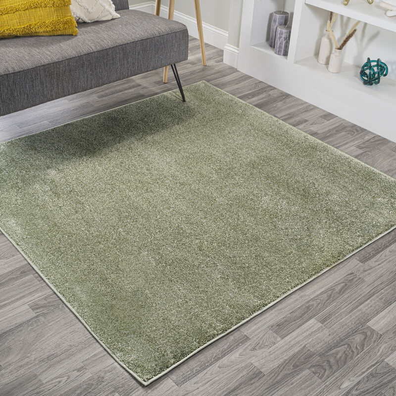 Haze Solid Low Pile Square Area Rug