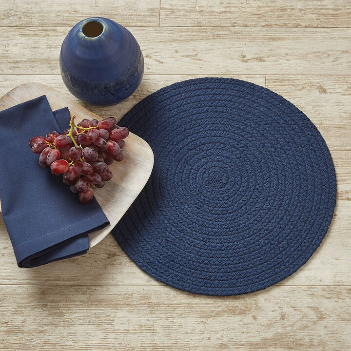 Split P Marine Blue Essex Round Placemat Set of 4