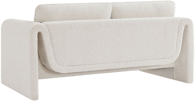 Meridian Furniture Stylus Cream Boucle Fabric Loveseat