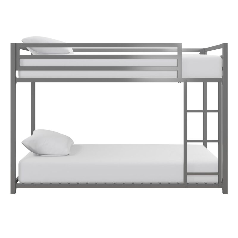 DHP Miles Metal Full/Full Bunk Bed, Silver
