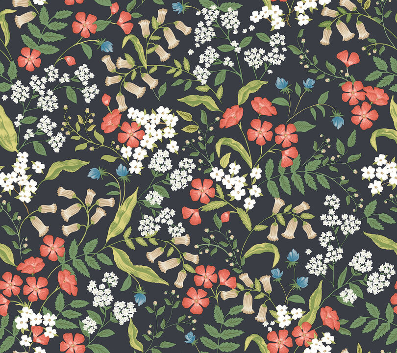 Sweetbrier Black Peel & Stick Wallpaper