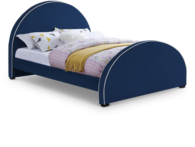 Meridian Furniture Brody Navy Velvet Queen Bed