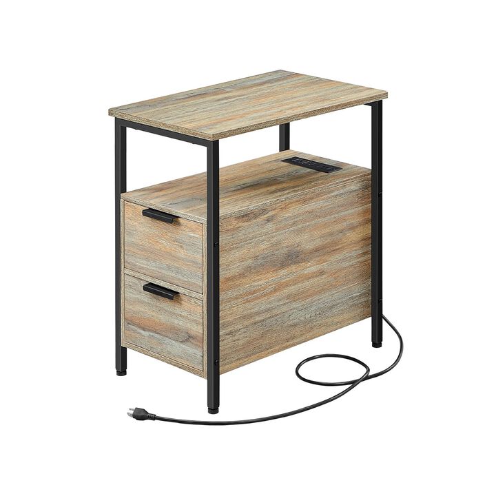 Side Table with Charging Station for Convenient Power Access and Modern Design