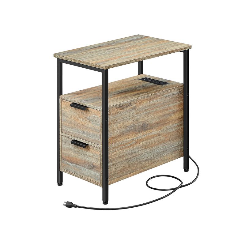 Side Table with Charging Station for Convenient Power Access and Modern Design