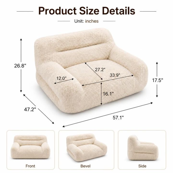 GOODSILO Oversized Modern Compressed Sofa with Plush Soft Upholstery Ideal for Living Rooms, Apartments and Cozy Small Space Seating Areas