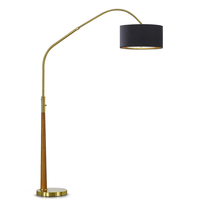 HOMEGLAM Century 81" Solid Wood Arched Floor Lamp with Dimmable LED Bulb.