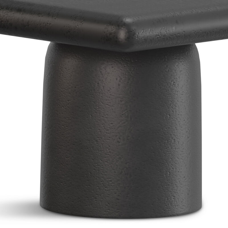 Zachary 21 inch Wide Square Contemporary Cast Aluminum Coffee Table 2 Piece Set in Graphite, Black Nickel, Fully Assembled