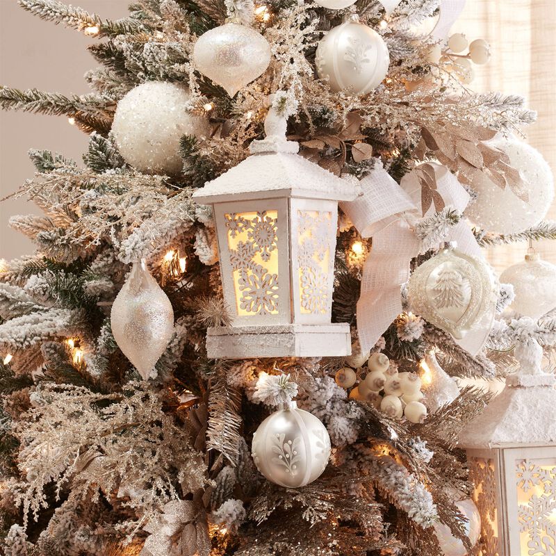 Lighted Winter Lantern with LED Accent for Christmas or Seasonal Decor
