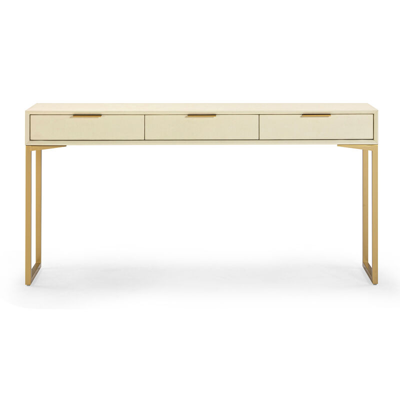 Pesce Cream Shagreen Console Table image number 0