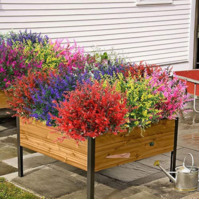 8 Bundle Lavender Artificial Hanging Flowers UV Resistant Outdoor Window Box image number 3