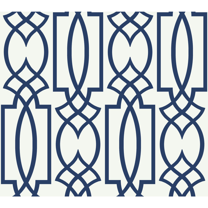 Large Lattice Blue Wallpaper