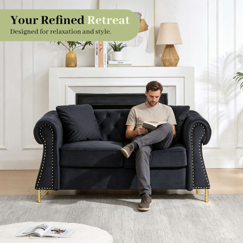Blust 58.5" Chesterfield Loveseat image number 4