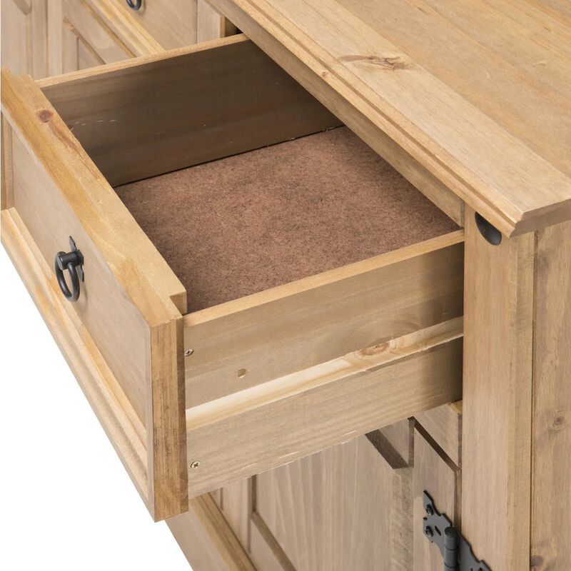 OS Home and Office Furniture Wood Buffet Sideboard in Corona Brown