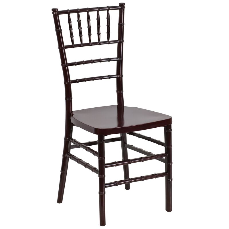 Flash Furniture HERCULES PREMIUM Series Mahogany Resin Stacking Chiavari Chair image number 0