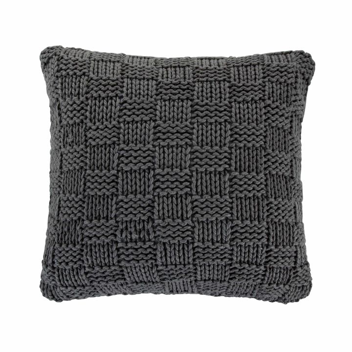 Chess Knit Slate Euro Sham