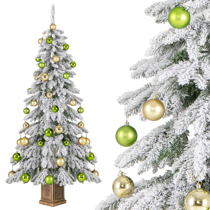 Artificial Xmas Tree with Flocked Branch Tips and  Xmas Balls