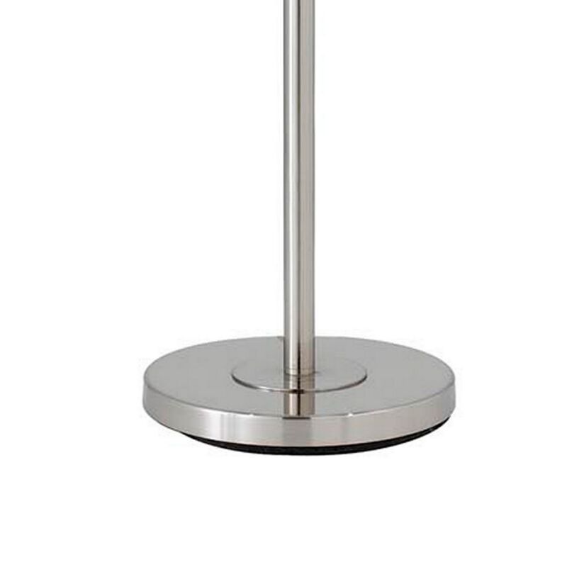 Metal Round 3 Way Floor Lamp with Spider Type Shade, Silver-Benzara