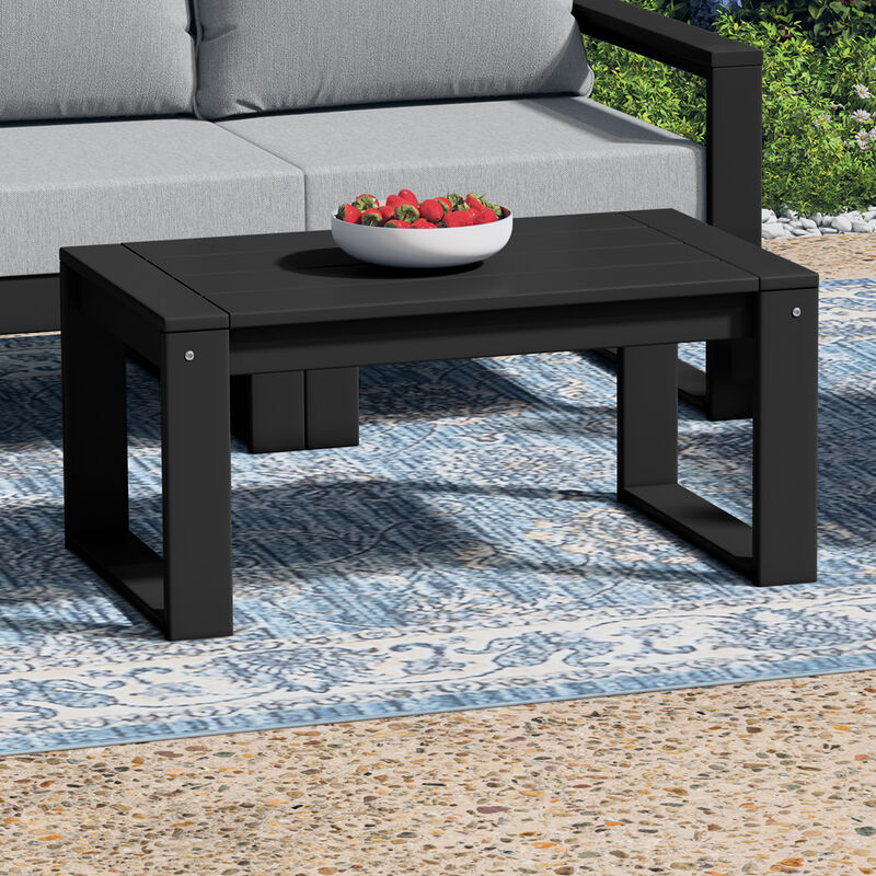 WestinTrends Modern Outdoor HDPE Rectangle Patio Coffee Table