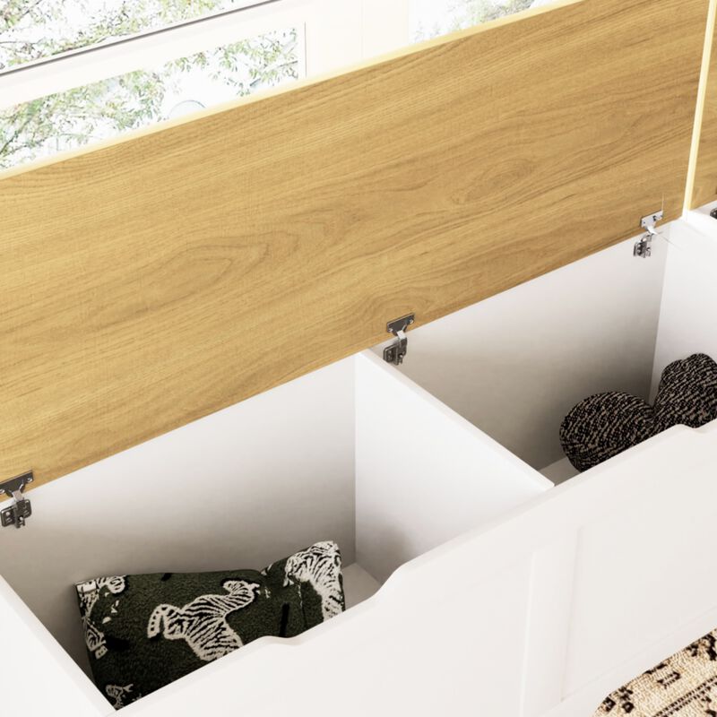 Crewis 3-Piece L-Shaped Wooden Storage Bench image number 3