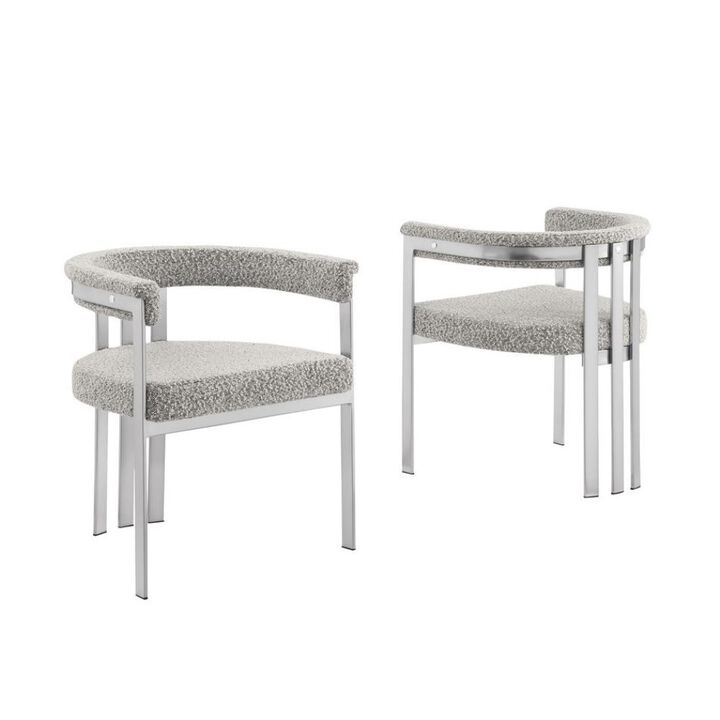 Glam gatsby Rich gray side chairs - Set of 2