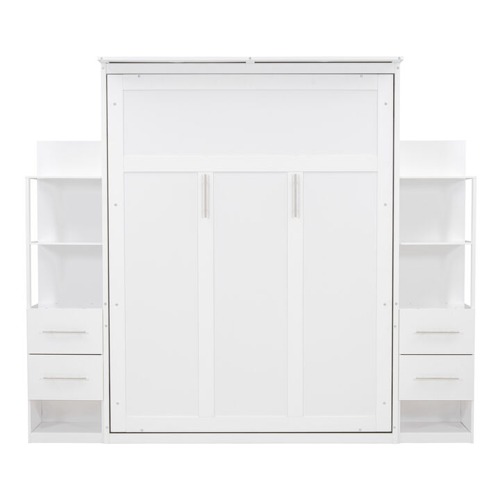 Merax Cabinet Murphy Bed  with LED Lights