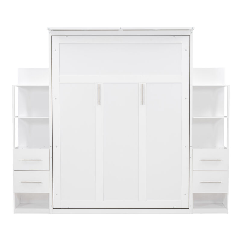 Merax Cabinet Murphy Bed  with LED Lights